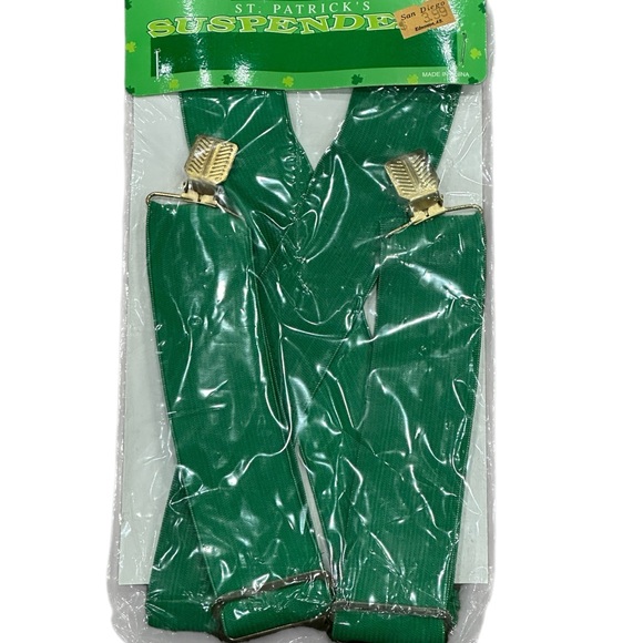 Other - Vintage St. Patrick's Day Party Adult Suspenders Kelly Green Novelty New